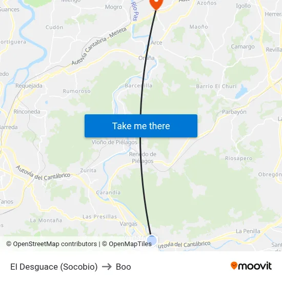 El Desguace (Socobio) to Boo map