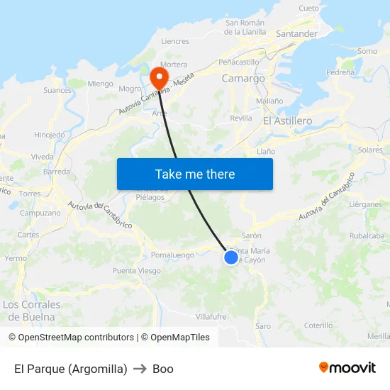 El Parque (Argomilla) to Boo map