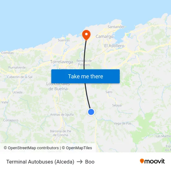 Terminal Autobuses (Alceda) to Boo map