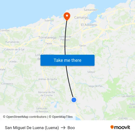 San Miguel De Luena (Luena) to Boo map