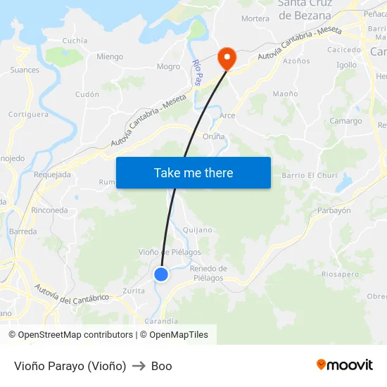 Vioño Parayo (Vioño) to Boo map