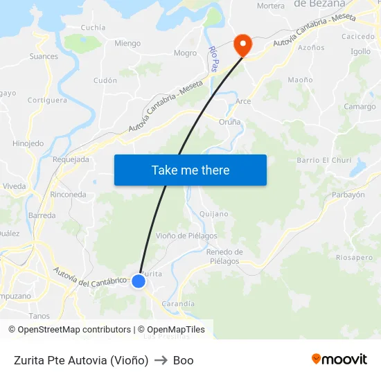 Zurita Pte Autovia (Vioño) to Boo map