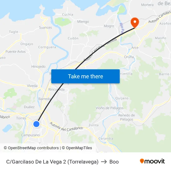 C/Garcilaso De La Vega 2 (Torrelavega) to Boo map