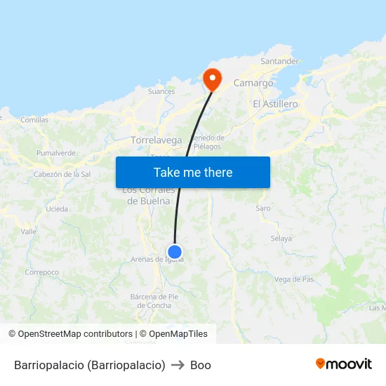 Barriopalacio (Barriopalacio) to Boo map