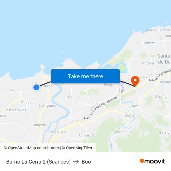 Barrio La Gerra 2 (Suances) to Boo map
