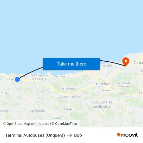 Terminal Autobuses (Unquera) to Boo map