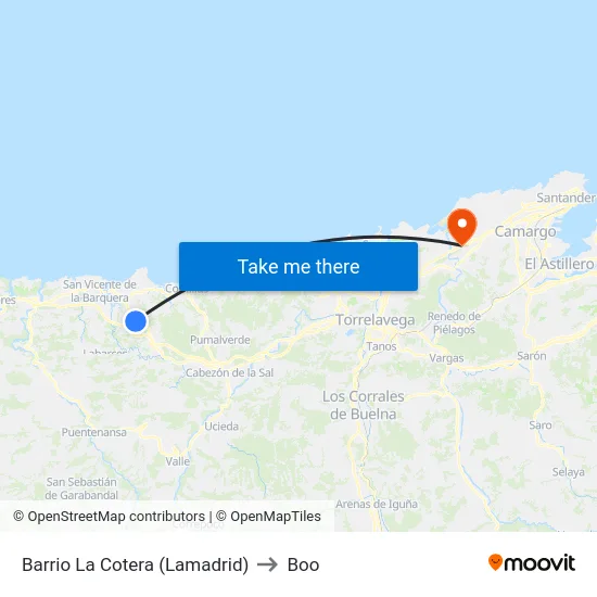 Barrio La Cotera (Lamadrid) to Boo map
