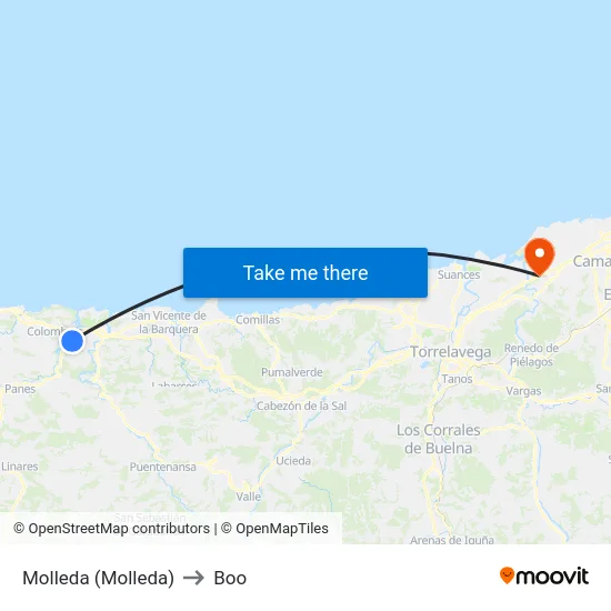 Molleda (Molleda) to Boo map