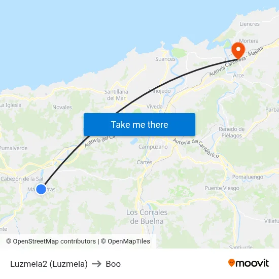 Luzmela2 (Luzmela) to Boo map