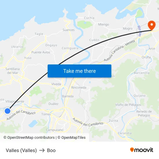 Valles (Valles) to Boo map