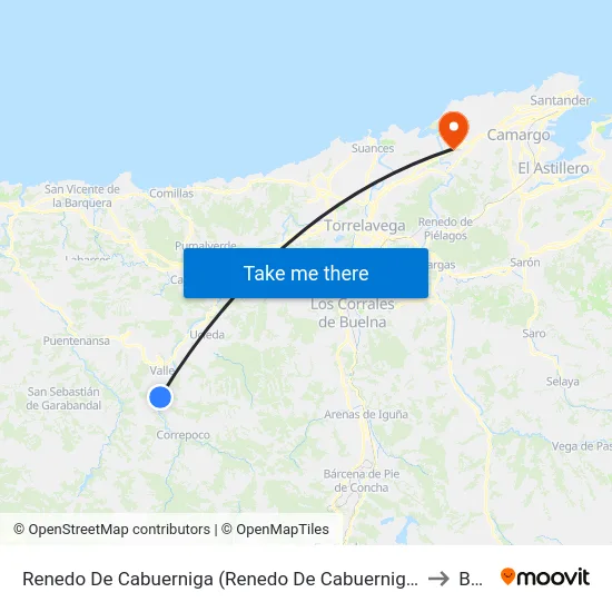 Renedo De Cabuerniga (Renedo De Cabuerniga) to Boo map