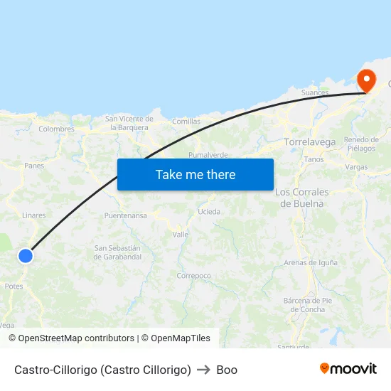 Castro-Cillorigo (Castro Cillorigo) to Boo map