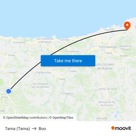 Tama (Tama) to Boo map