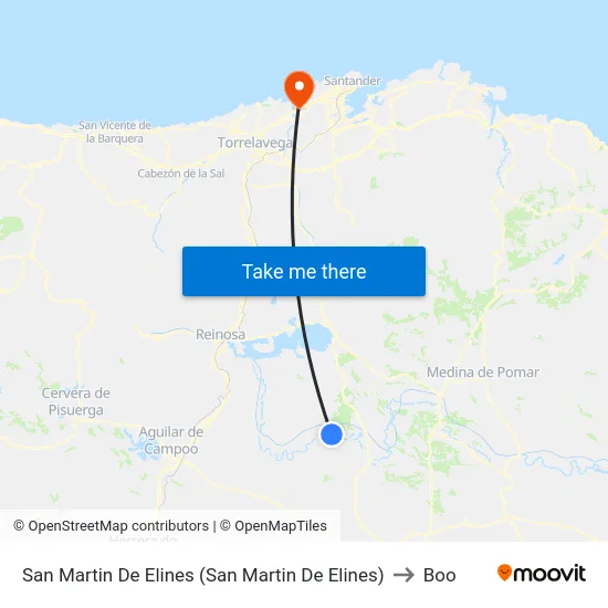 San Martin De Elines (San Martin De Elines) to Boo map