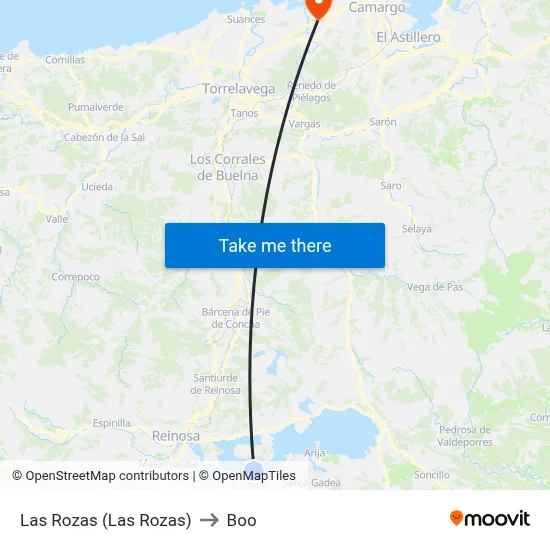 Las Rozas (Las Rozas) to Boo map