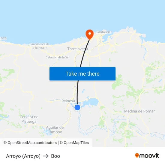 Arroyo (Arroyo) to Boo map