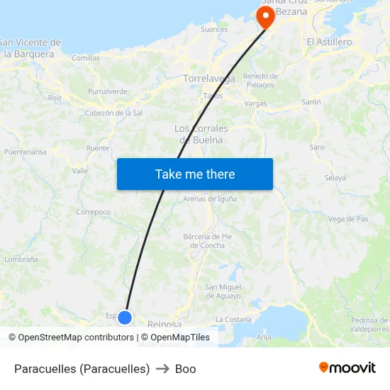 Paracuelles (Paracuelles) to Boo map