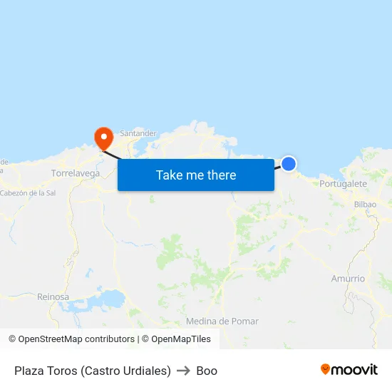 Plaza Toros (Castro Urdiales) to Boo map