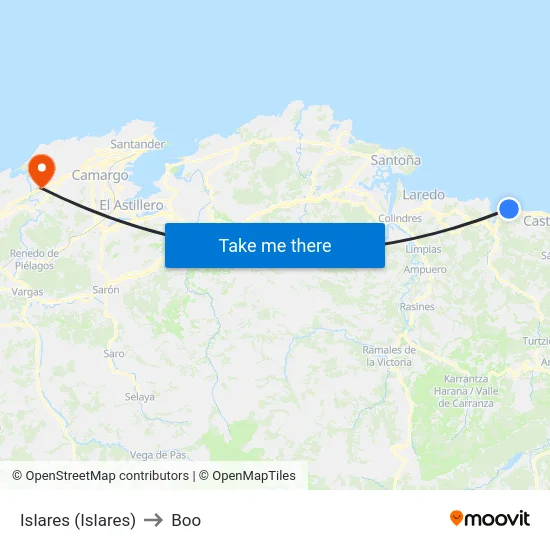 Islares (Islares) to Boo map
