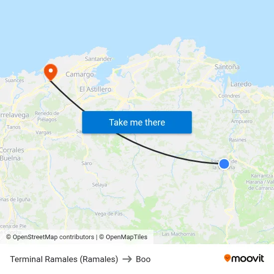 Terminal Ramales (Ramales) to Boo map