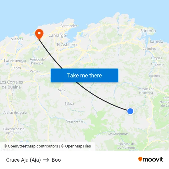 Cruce Aja (Aja) to Boo map