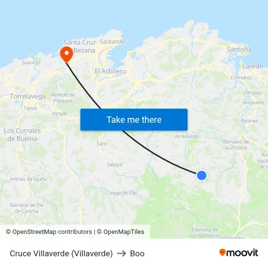 Cruce Villaverde (Villaverde) to Boo map