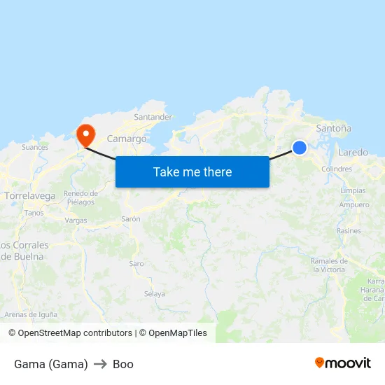 Gama (Gama) to Boo map