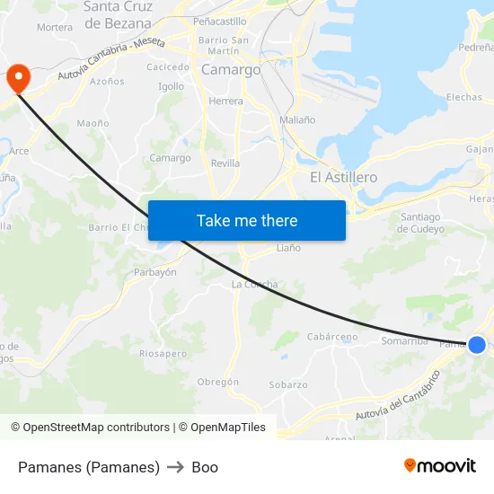 Pamanes (Pamanes) to Boo map