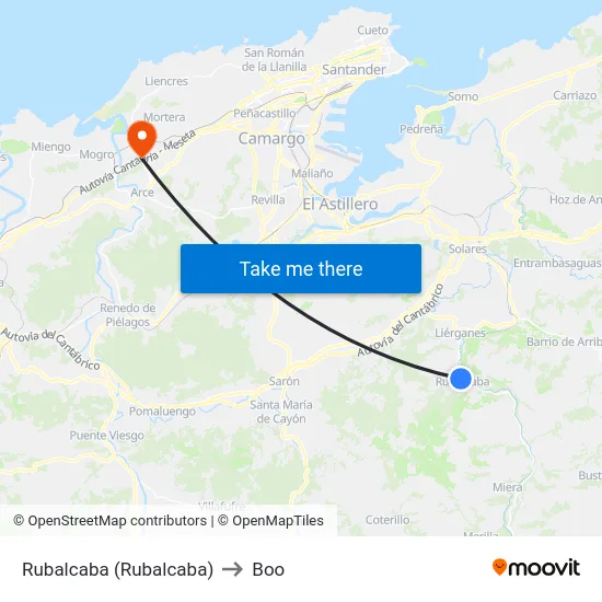 Rubalcaba (Rubalcaba) to Boo map