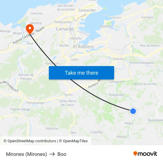 Mirones (Mirones) to Boo map