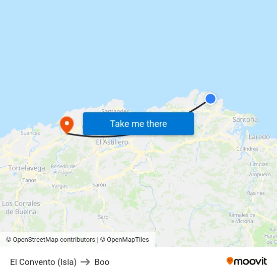 El Convento (Isla) to Boo map