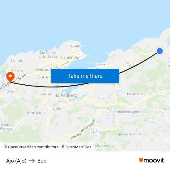 Ajo (Ajo) to Boo map