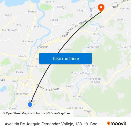 Avenida De Joaquin Fernandez Vallejo, 133 to Boo map