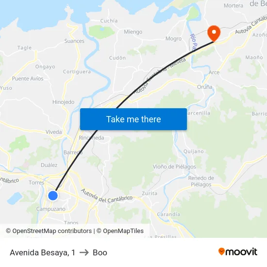 Avenida Besaya, 1 to Boo map