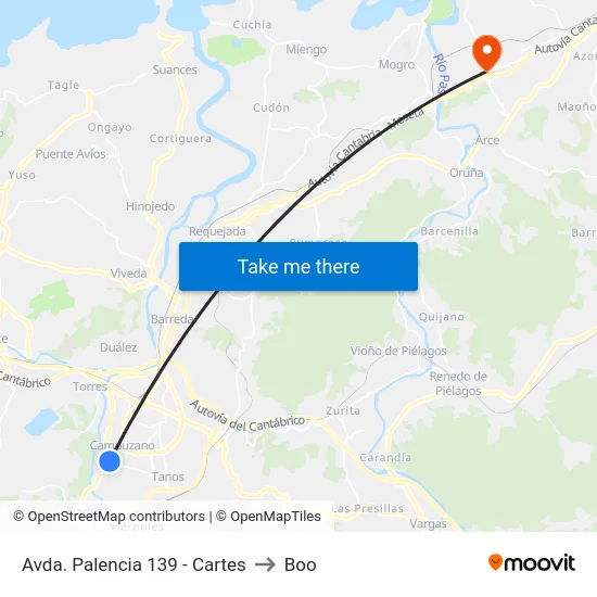 Avda. Palencia 139 - Cartes to Boo map
