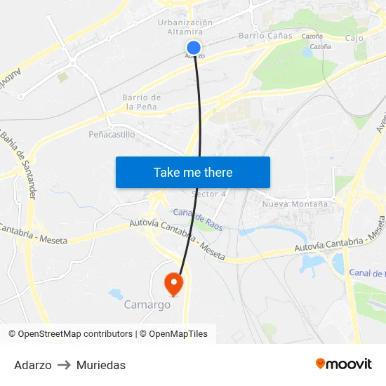 Adarzo to Muriedas map