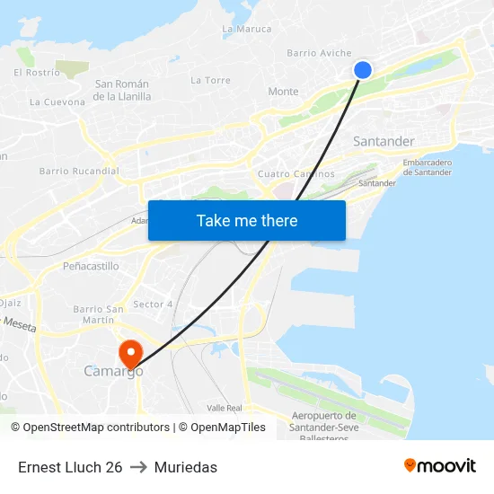 Ernest Lluch 26 to Muriedas map