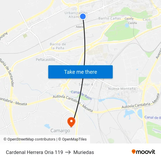 Cardenal Herrera Oria 119 to Muriedas map