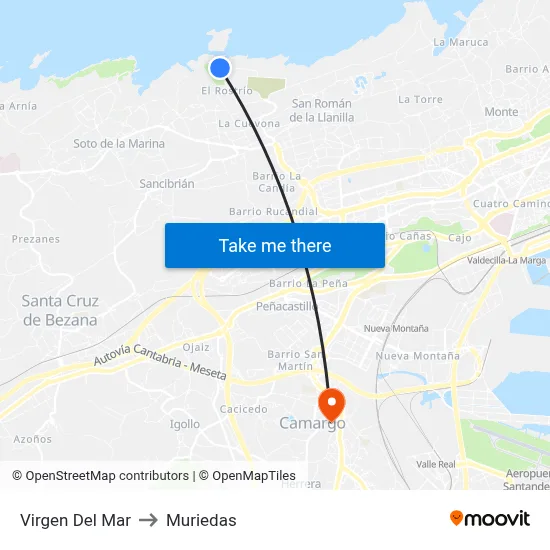 Virgen Del Mar to Muriedas map