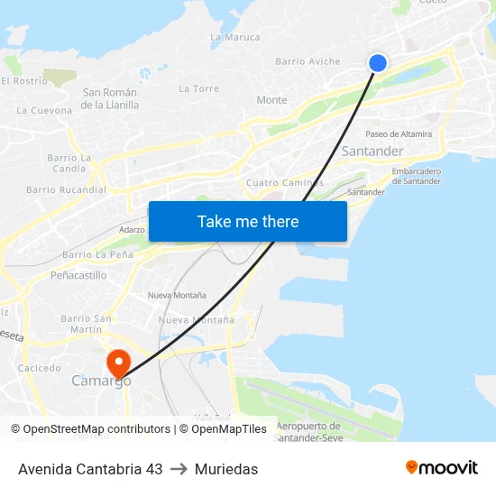 Avenida Cantabria 43 to Muriedas map