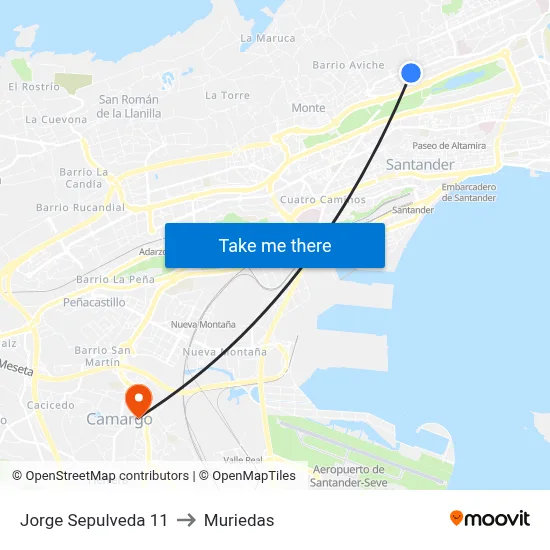 Jorge Sepulveda 11 to Muriedas map