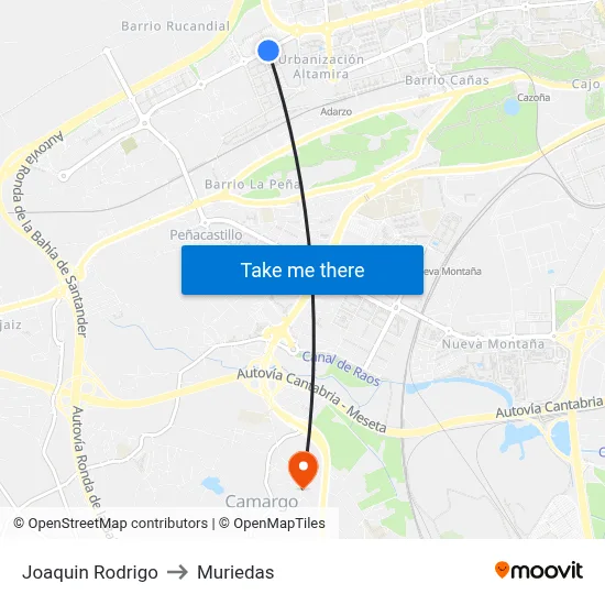 Joaquin Rodrigo to Muriedas map