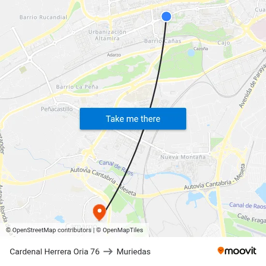 Cardenal Herrera Oria 76 to Muriedas map
