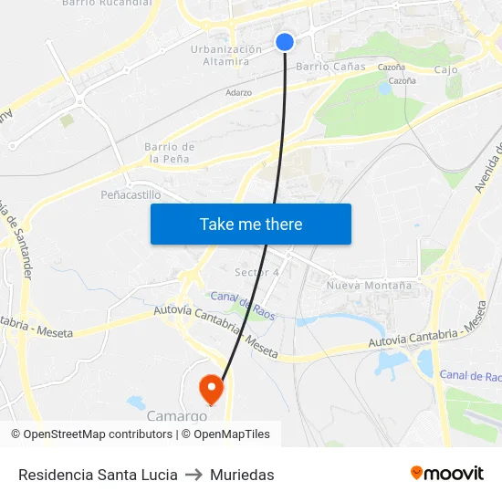 Residencia Santa Lucia to Muriedas map