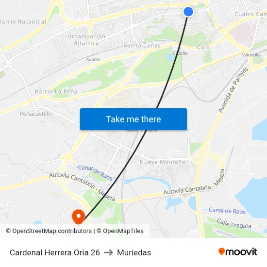 Cardenal Herrera Oria 26 to Muriedas map