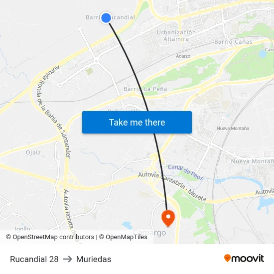 Rucandial 28 to Muriedas map