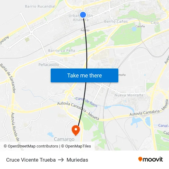 Cruce Vicente Trueba to Muriedas map