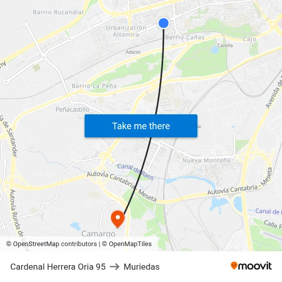Cardenal Herrera Oria 95 to Muriedas map