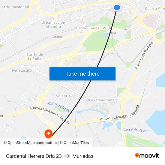 Cardenal Herrera Oria 23 to Muriedas map