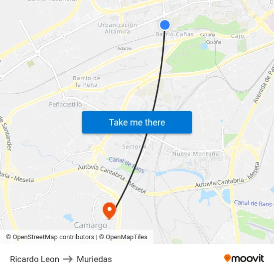 Ricardo Leon to Muriedas map